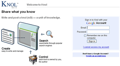 Knol: O Novo projeto do Google