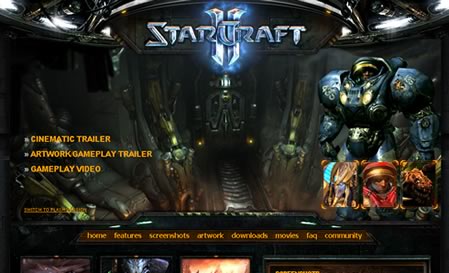Site do Starcraft em HTML