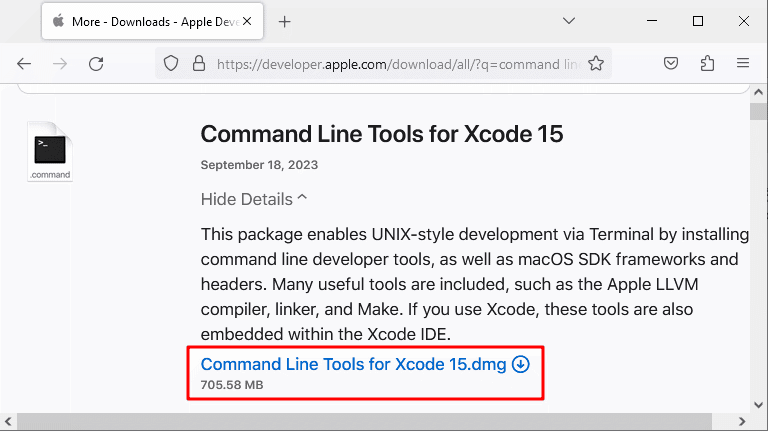 Compilador C e C++ Mac - Download na página do Apple Developer - command line tools dmg