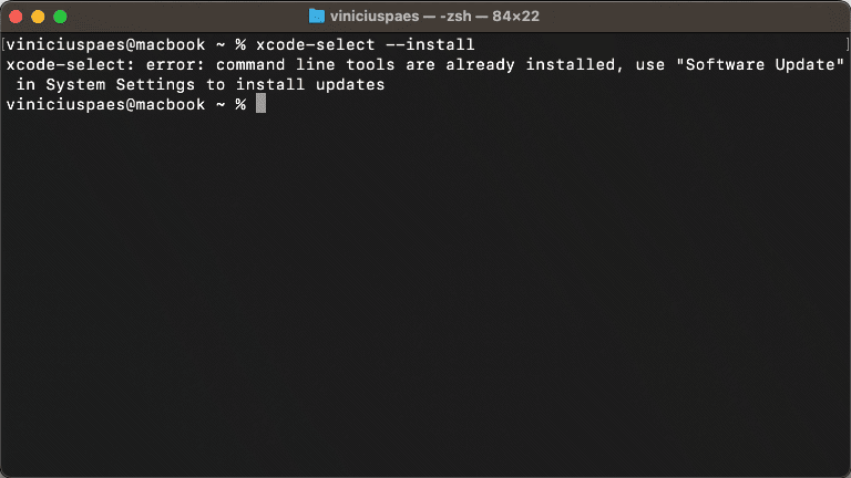 Compiladro C/C++ - Instalar command line tools pelo terminal - erro - Xcode já instalado junto com o compilador