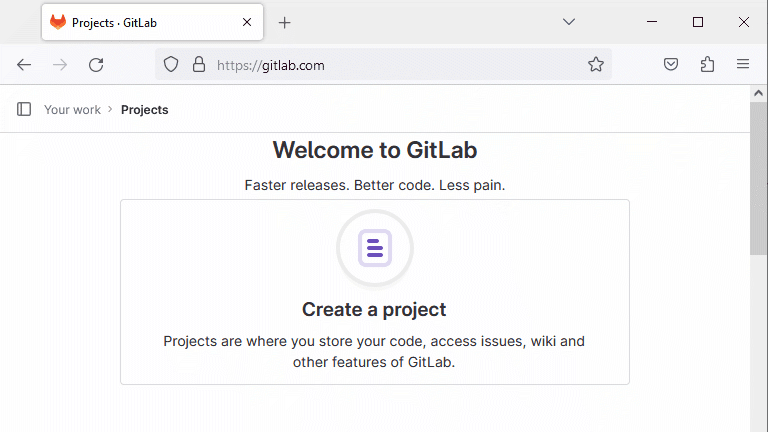 Gitlab - como criar novo projeto repositório - passo 1 - clicar no botão create project