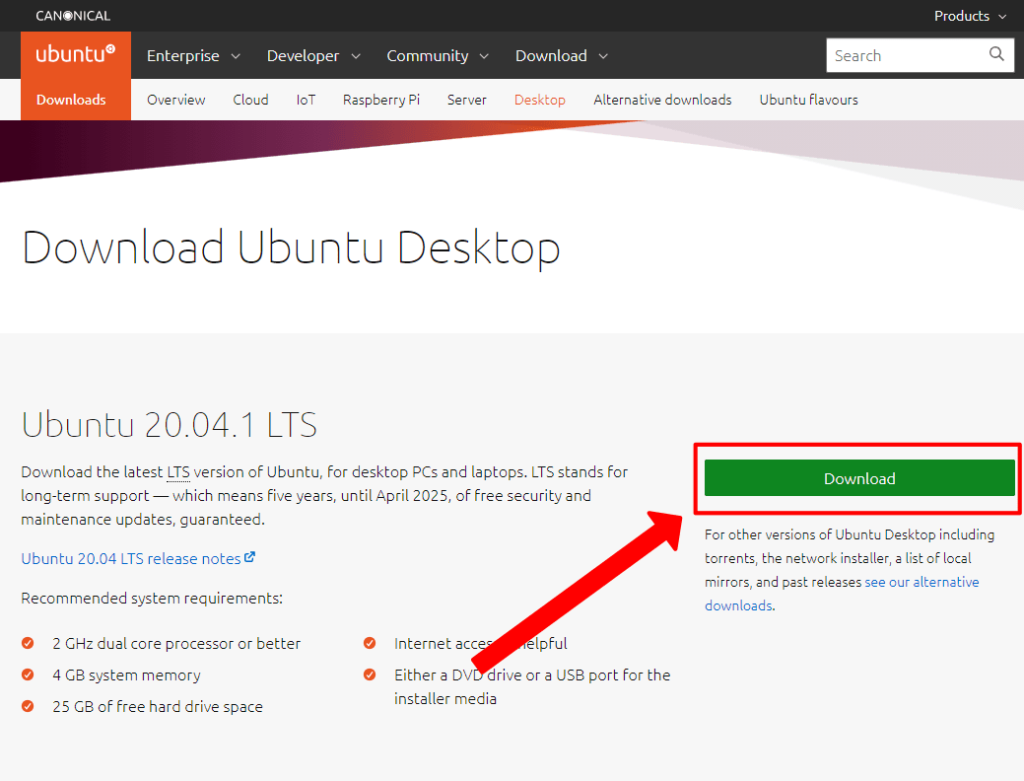 Ubuntu - página oficial para download