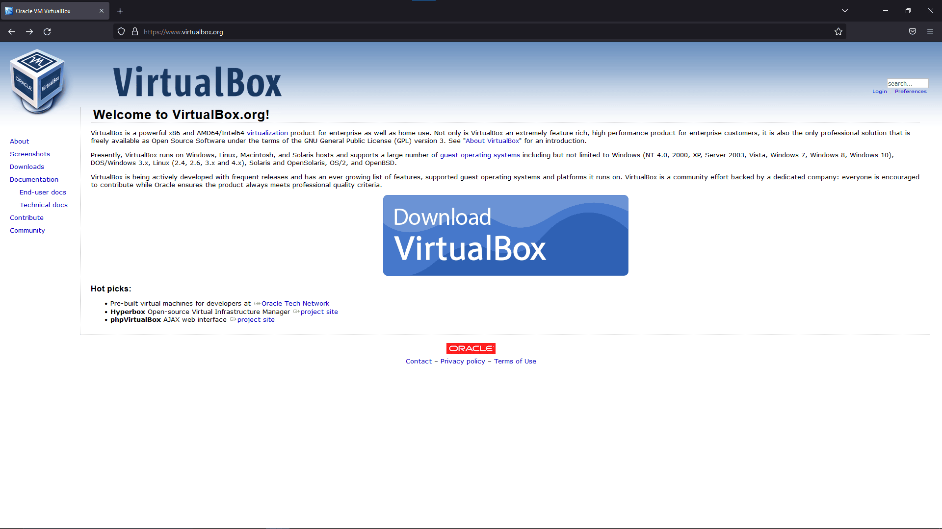 Site Virtualbox