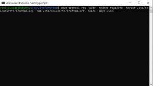 ubuntu create tls certificate for proftpd with 2048 bits