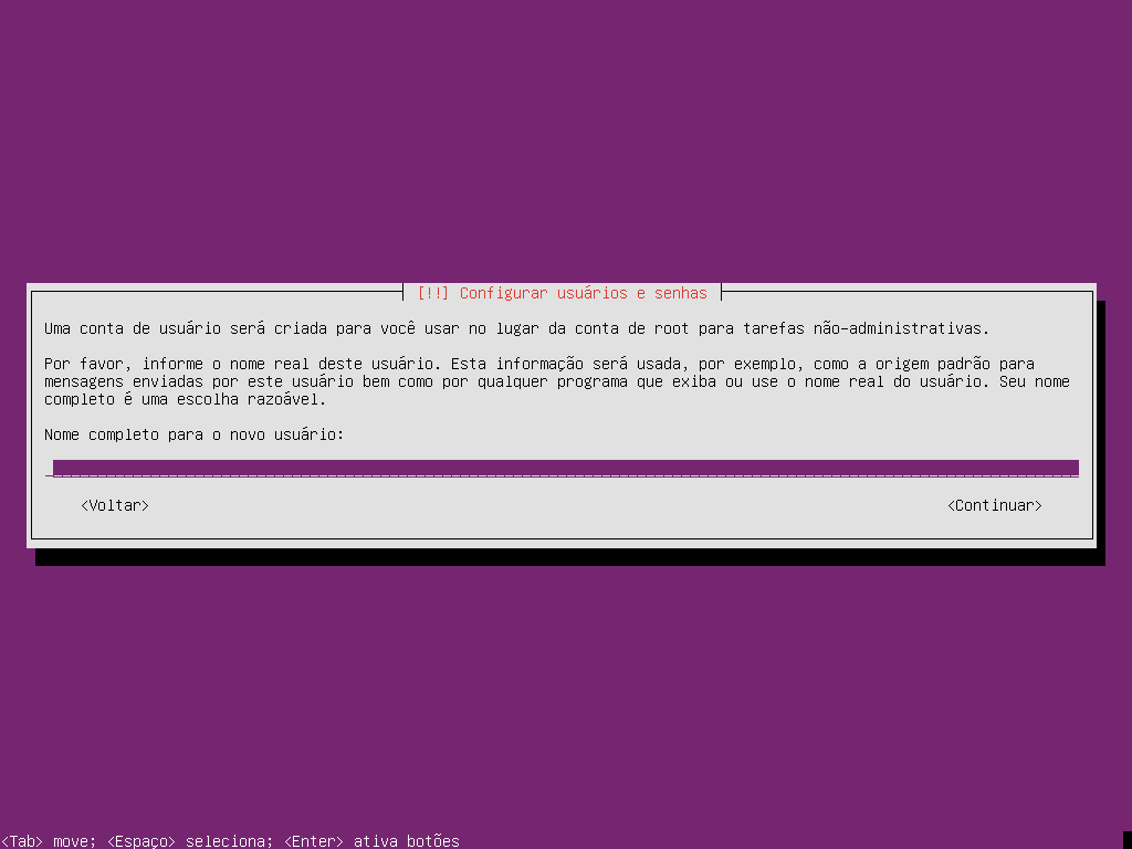 Ubuntu - definir o nome do administrador do servidor