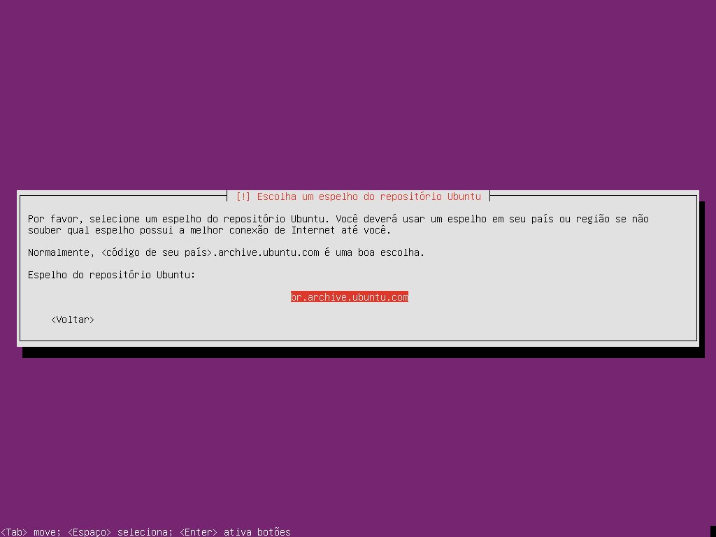Ubuntu - confirmando espelho de repositório para download