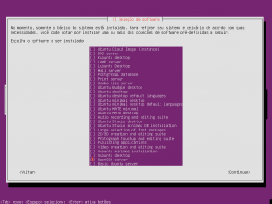 Ubuntu - escolhendo instalação openssh server