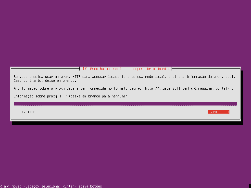 Ubuntu - setup de conexão proxy, caso utilize