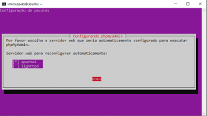 ubuntu sudo apt install phpmyadmin http server selected