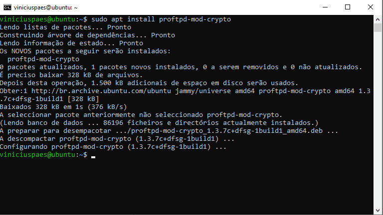 ubuntu sudo apt install proftpd-mod-crypto
