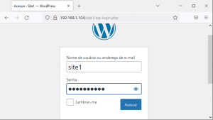 Wordpress - página de login da interface administrativa