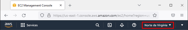 Amazon AWS - nova instância EC2 - escolher local do datacenter