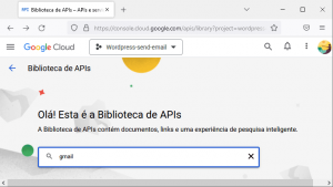 Google Cloud Platform - biblioteca de API - busca por gmail