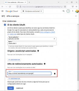 Google Cloud Platform - id do cliente oauth