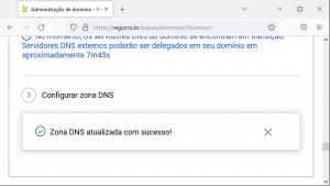 Registro.br - entradas DNS manuais inseridas com sucesso!