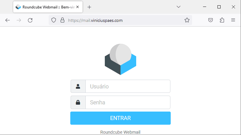 Servidor Email - tela de login do roundcube