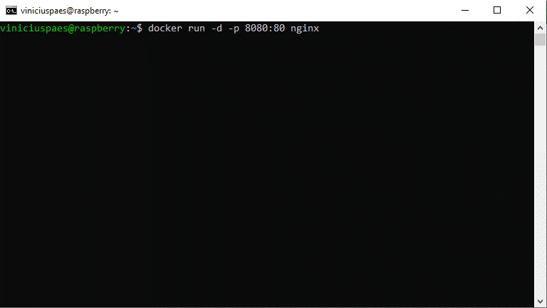 docker run -p 8080:80 -d nginx