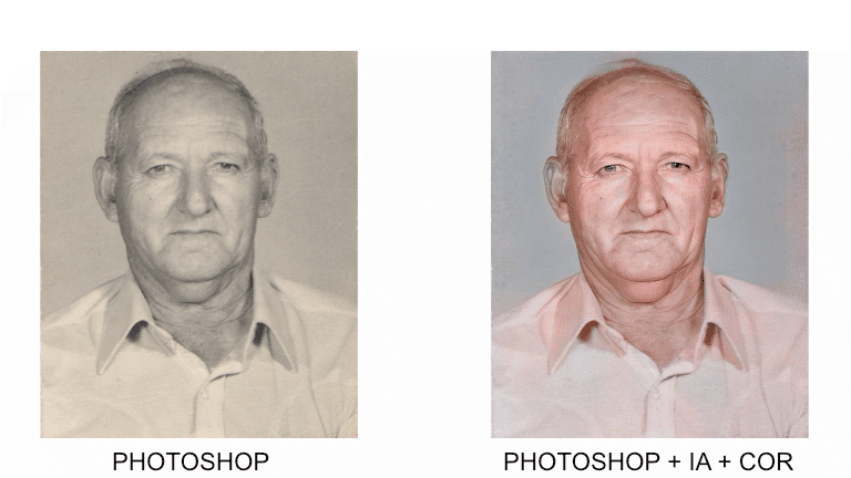 Restauração de Fotos e Colorização - Resultado da ferramenta ImageColorizer + aplicação