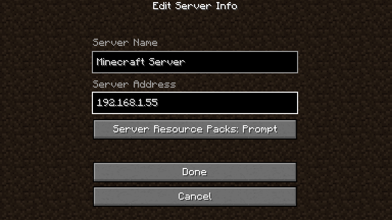 Servidor Minecraft - adicionar um servidor na lista - preencher dados