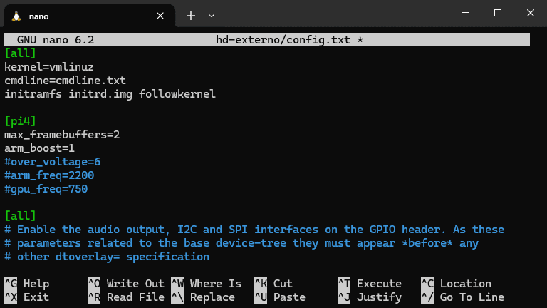 Windows WSL - desabilitando overclock do raspberry pi